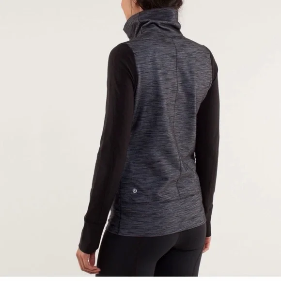 lululemon athletica Heathered Charcoal and Black Full-Zip Bomber Jacket - Picture 2 of 7